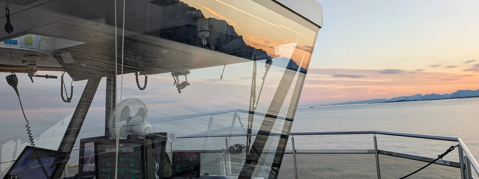 Fishing vessel bridge at sea where crew fatigue is managed
