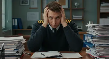 Maritime officer managing paperwork